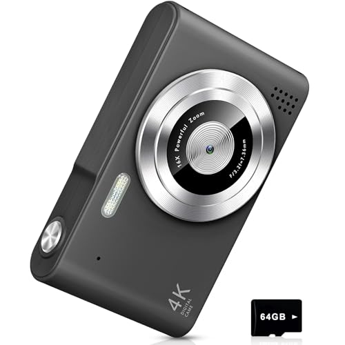 4K UHD Digital Camera with 16X Zoom, 64GB Card