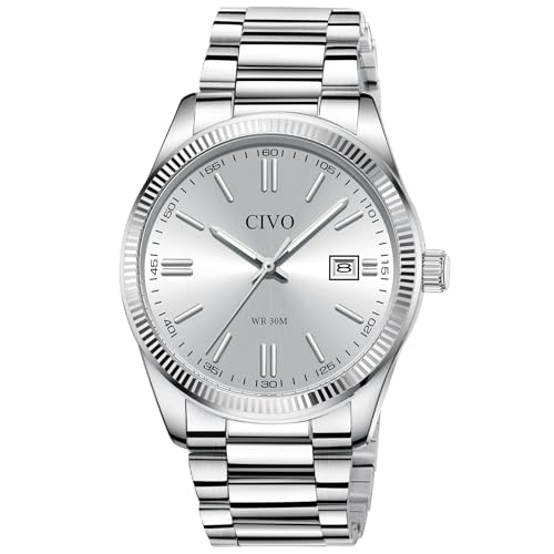 CIVO Men's Analog Stainless Steel Date Watch