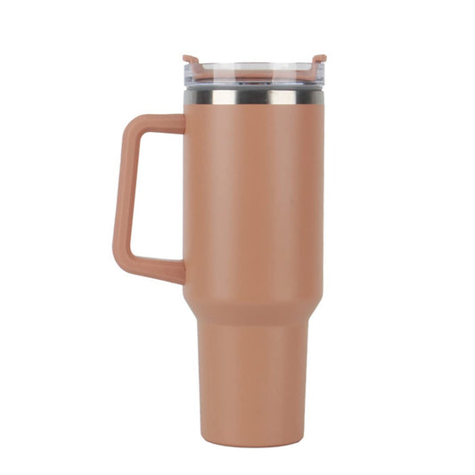 40oz Insulated Travel Mug with Handle & Straw