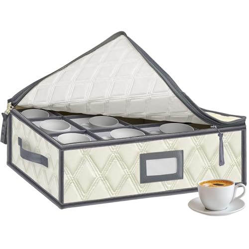 Mug and Cup Storage Box with Dividers, 12 Count