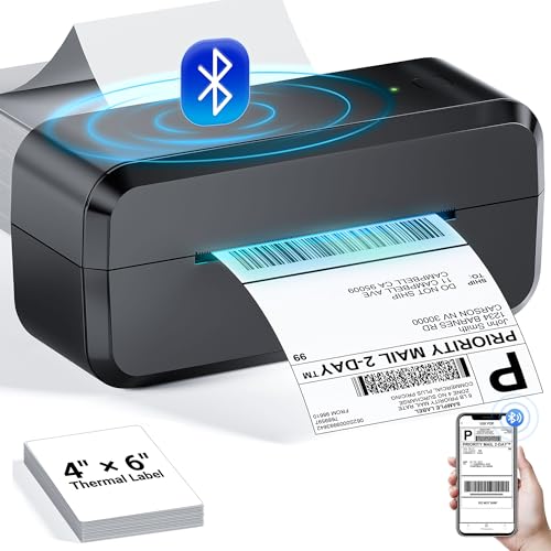 Bluetooth 4x6 Shipping Label Printer Wireless Thermal