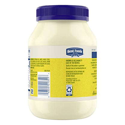 Best Foods Mayonnaise For a Creamy Condiment for Sandwiches and Simple Meals Real Mayo Gluten Free, Made With 100% Cage-Free Eggs 30 Fl Oz (Pack of 3)