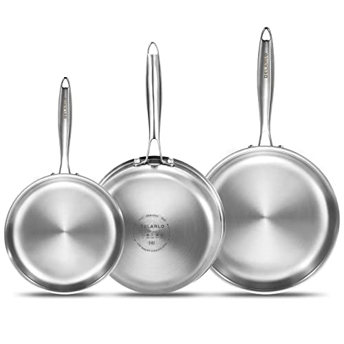 3 Piece Tri-Ply Stainless Steel Frying Pan Set