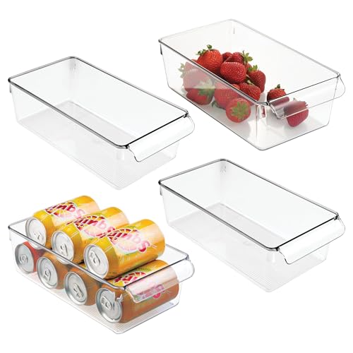 4 Pack iDesign Refrigerator Storage Bins with Handles