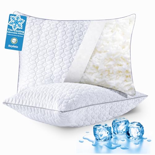 2 Pack Cooling Adjustable Memory Foam Bed Pillows