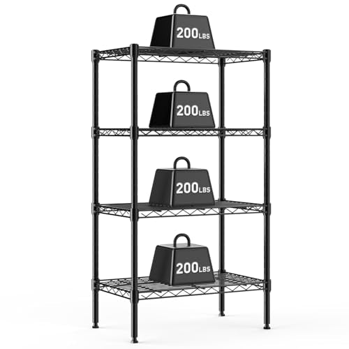 4-Tier Adjustable Metal Wire Storage Shelving Unit