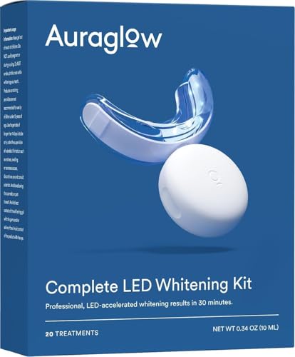 Auraglow Teeth Whitening Kit with LED Light, 20 Treatments