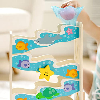 Melissa & Doug Wooden Ocean Slide Toy Set