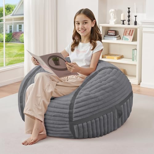 2FT Memory Foam Faux Fur Bean Bag Chair