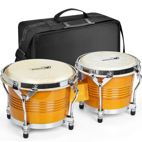 Bongo Drums 6.5" 7.5" Percussion Set with Bag