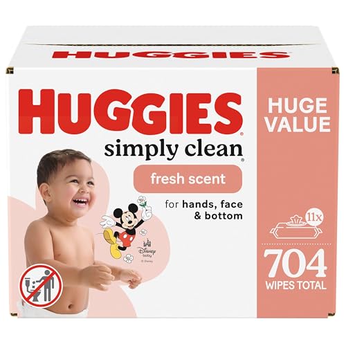 704 Count Huggies Simply Clean Baby Wipes Flip-Top