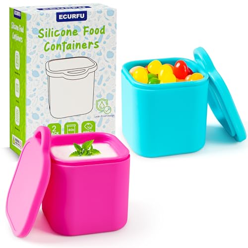 2 Pack 4 oz Silicone Salad Dressing Containers
