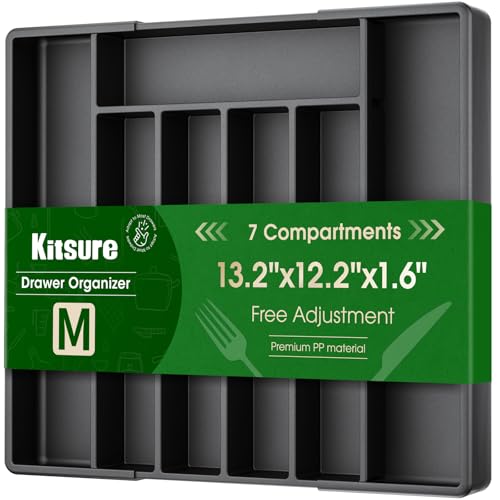 Kitsure Expandable Silverware Drawer Organizer for Kitchen