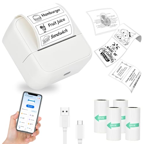 Thermal Sticker Printer, Bluetooth Mini Label Maker Machine