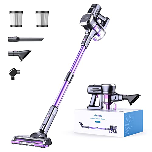 Lubluelu Cordless Vacuum Cleaner,25000Pa Cordless Stick Vacuum with 235W Brushless Motor, 50min Runtime, Detachable Battery, Self-Standing Vacuum for Hard Floor, Carpet, Pet Hair