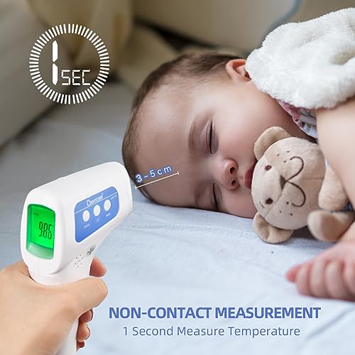 Berrcom Non Contact Forehead Thermometer Digital No-Touch Infrared Thermometer 3 in 1 for Adults and Kids Fever Check Thermometer Temperature Gun for Baby