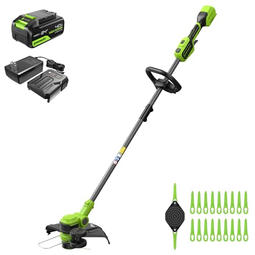 Greenworks 24V Cordless 13-Inch String Trimmer with Battery