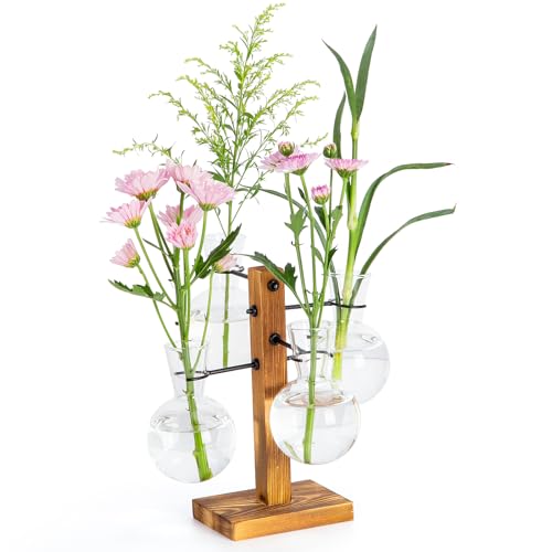 4 Bulb Glass Plant Propagation Station with Stand