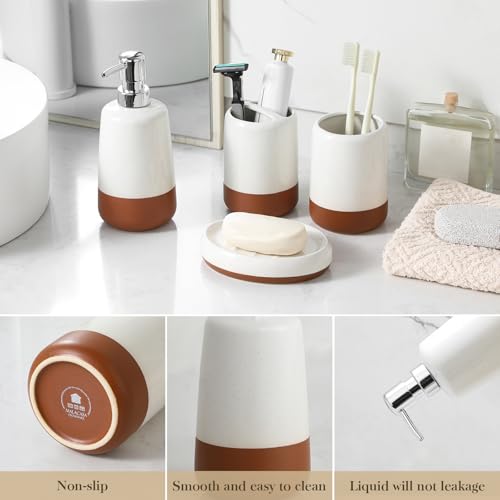 MALACASA 4-Piece Ceramic Bathroom Accessories Set