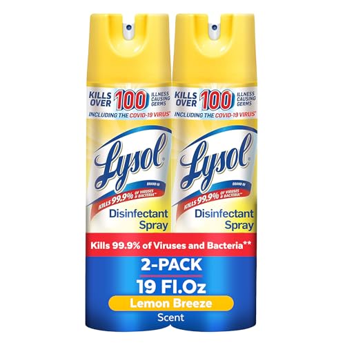 2 Pack Lysol Disinfectant Spray Antibacterial 19oz