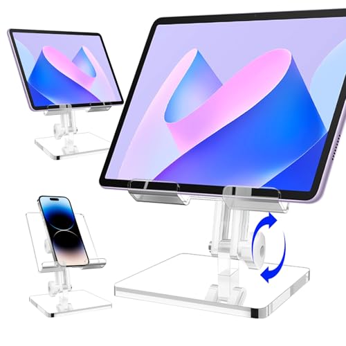 TAELXIID Cell Phone Holder, Adjustable Tablet Stand Holder for Desk, Phone Stand for 4-11 Inch Fit All Mobile Phone, iPad, Tablet, Switch, Kindle