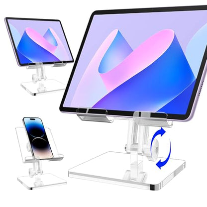 TAELXIID Cell Phone Holder, Adjustable Tablet Stand Holder for Desk, Phone Stand for 4-11 Inch Fit All Mobile Phone, iPad, Tablet, Switch, Kindle