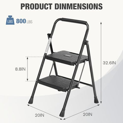 DUMOS 2-Step Heavy Duty Folding Ladder