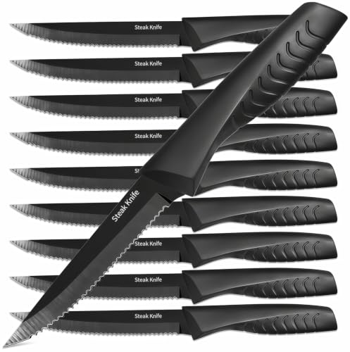 10 Piece Serrated Steak Knife Set, Dishwasher Safe