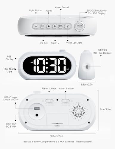 Digital Alarm Clock with Wake Up Light