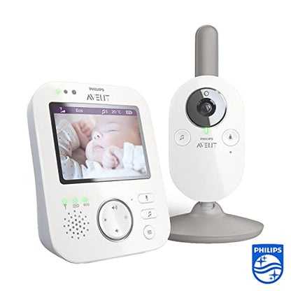 PHILIPS Avent Digital Baby Monitor with Camera and Audio, 3.5" Display Baby Camera Monitor with 2-Way Talk, Night Vision, Temperature, 980ft Range, Video Baby Monitor with No Wi-fi, Lullabies