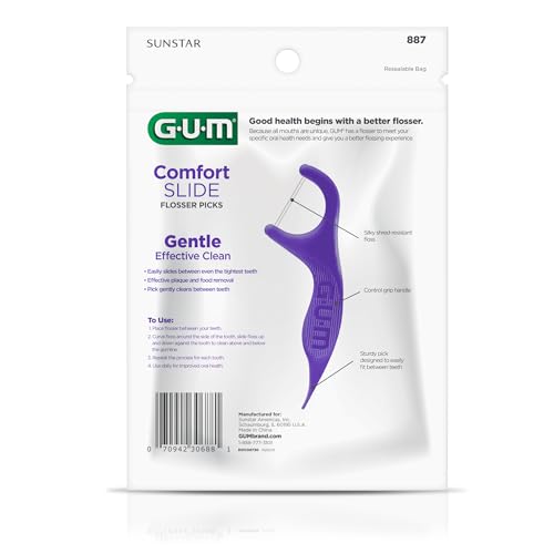 GUM Comfort Slide Floss Picks, Mint Flavor, 120ct