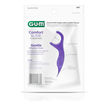 GUM Comfort Slide Floss Picks, Mint Flavor, 120ct