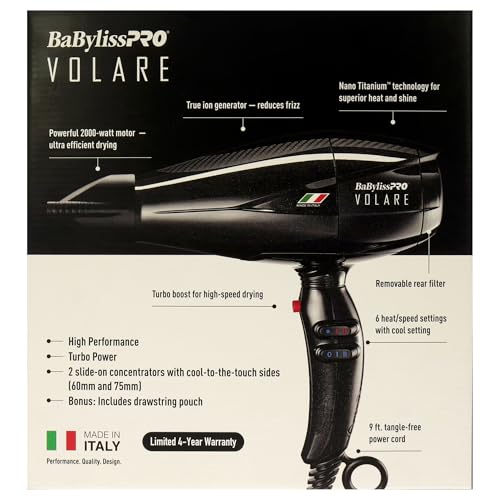 BaBylissPRO Nano Titanium 2000W Hair Dryer