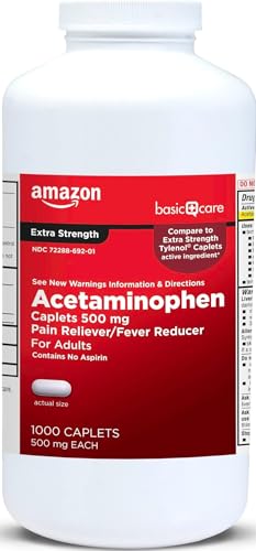 1000 Count Extra Strength Acetaminophen Pain Relief Caplets (Compare To Extra Strength Tylenol)