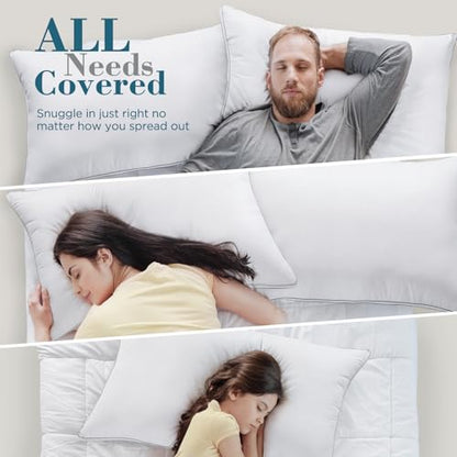 Queen Size Gusseted Down Alternative Pillows Set