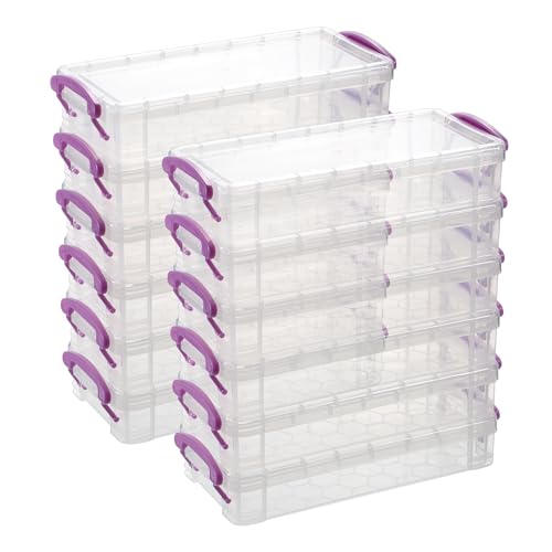 12 Pack Large Plastic Pencil and Crayon Storage Boxes