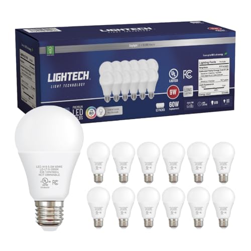 12 Pack A19 LED Light Bulbs 60W Equivalent