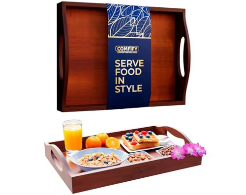 Comfify Bamboo Serving Tray for Ottoman and Entertaining