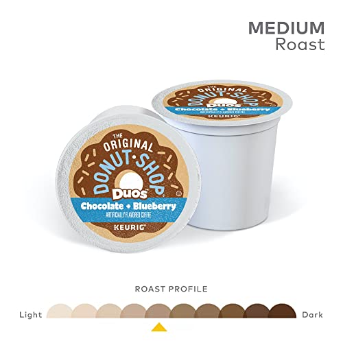 The Original Donut Shop Duos Chocolate Blueberry Coffee, Keurig Single-Serve K-Cup Pods, 72 Count (6 Packs of 12)