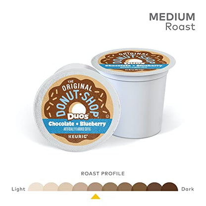 The Original Donut Shop Duos Chocolate Blueberry Coffee, Keurig Single-Serve K-Cup Pods, 72 Count (6 Packs of 12)