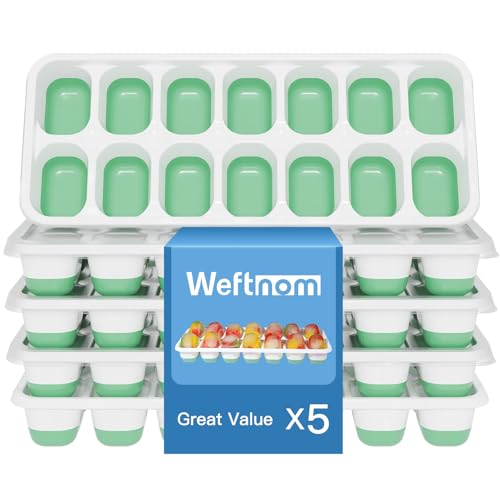 5 Pack Silicone Ice Cube Trays with Lids