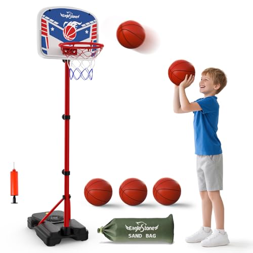 Kids Adjustable Basketball Hoop Set Indoor Outdoor Game