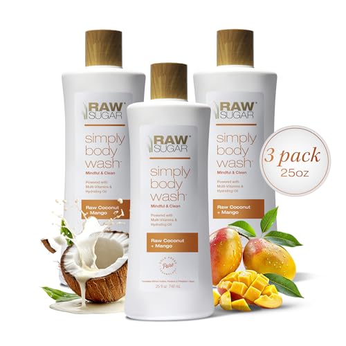 3 Pack RAW SUGAR Coconut Mango Moisturizing Body Wash