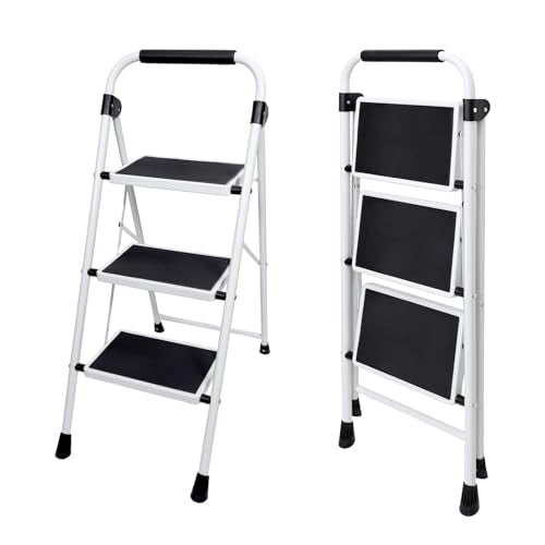 3 Step Folding Ladder with Handrail