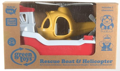 Green Toys Rescue Boat and Helicopter Set