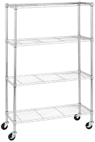 Amazon Basics Adjustable 4-Shelf Metal Storage Rack