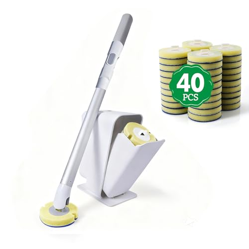40 Count Disposable Toilet Brush Kit with Caddy