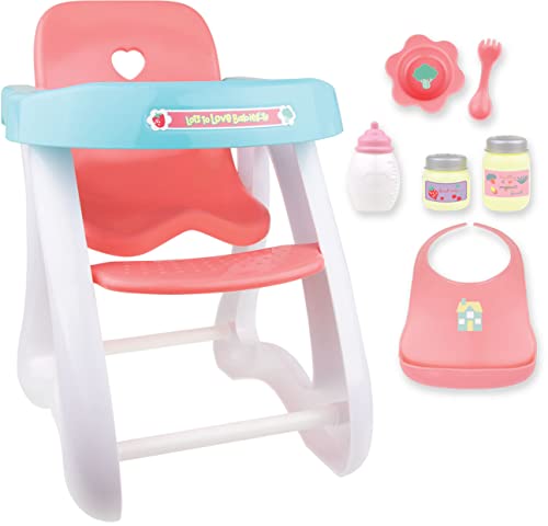 Doll High Chair 7 Piece Play Set