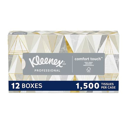 Kleenex® Professional Facial Tissues, Bulk (03076), 2-Ply, White, Flat Facial Tissue Boxes for Business, Convenience Case (125 Tissues/Box, 12 Boxes/Case, 1,500 Tissues/Case)