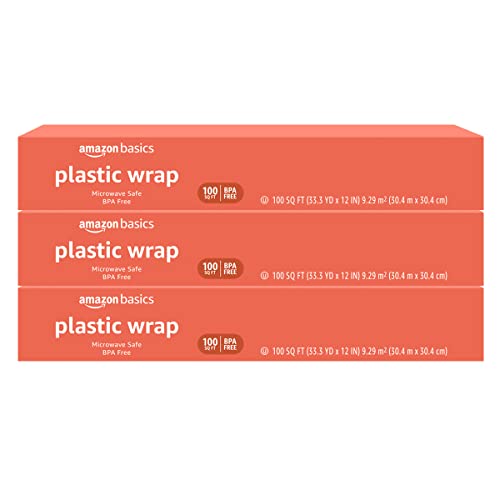 3 Pack Amazon Basics BPA-Free Plastic Food Wrap